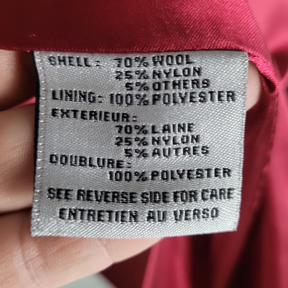 STEVE MADDEN | wool blend double breasted plaid pleated back peacoat - Picture 8 of 9